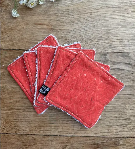 Lingettes lavables - rouge